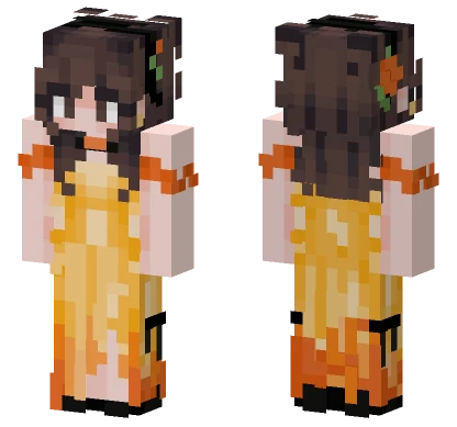 Orange Pumpkin Hoodie Girl Minecraft skin