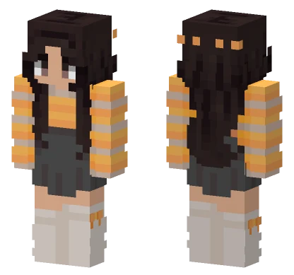 Orange Striped Girl Minecraft skin