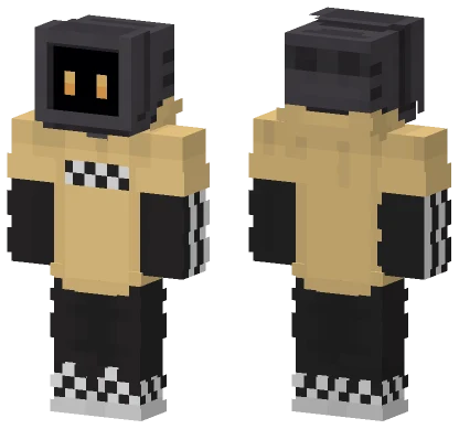 Orange TV Head Minecraft skin