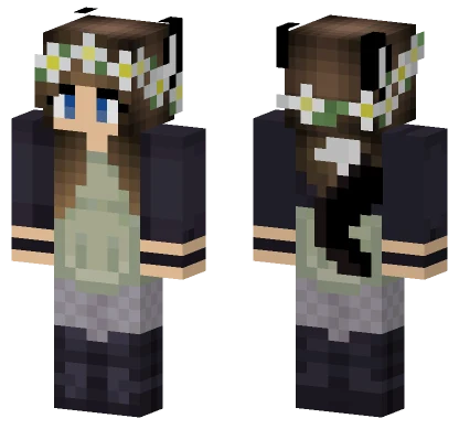 Paige Green Dress White Flower Minecraft skin