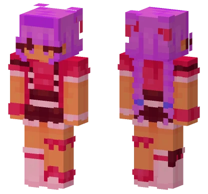 Painful Pink And Orange Outfit Minecraft skin