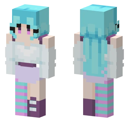 Pale Blue Girl Minecraft skin
