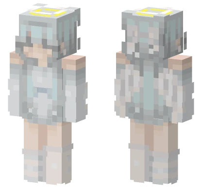 Pale Blue Hair Girl Minecraft skin
