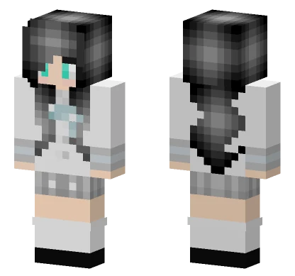 Pale Blue Hair Girl Minecraft skin