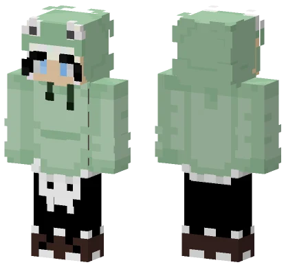 Pale Green Cat Boy Minecraft skin