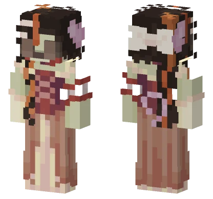 Pale Zombie Girl Minecraft skin