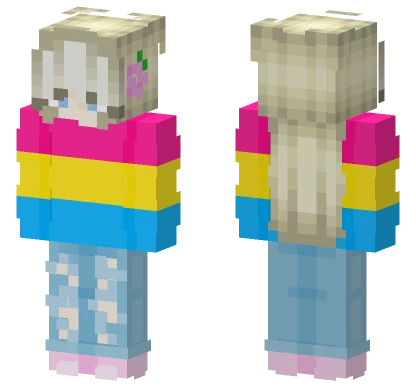 Pan Flag Metaverse Girl Minecraft skin