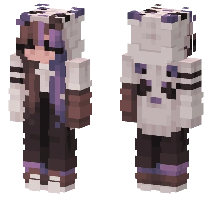 Panda Hoodie Girl Minecraft skin