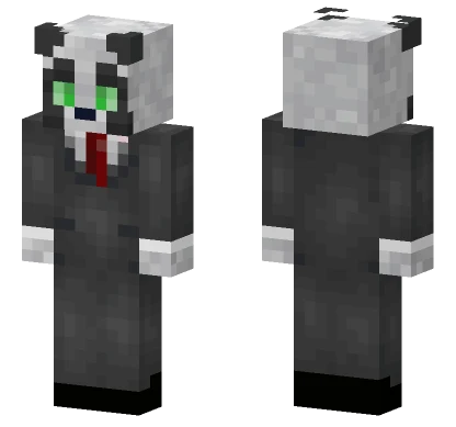 Pandaman Green Eyes Minecraft skin