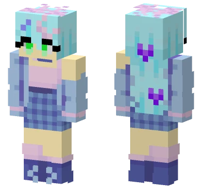 Pastel Blue Magical Girl Minecraft skin