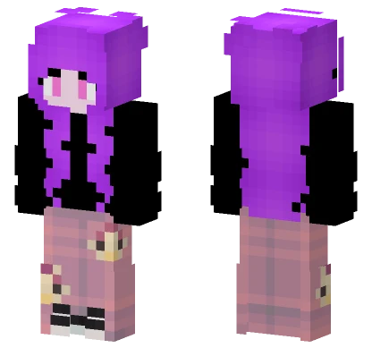 Pastel Girl Black Sweater Hello Kitty Pants Minecraft skin