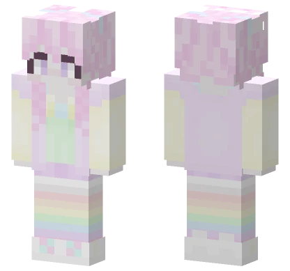 Pastel Rainbow Girl Minecraft skin