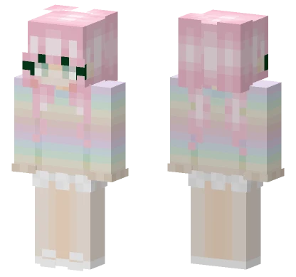 Pastel Rainbow Girl Minecraft skin