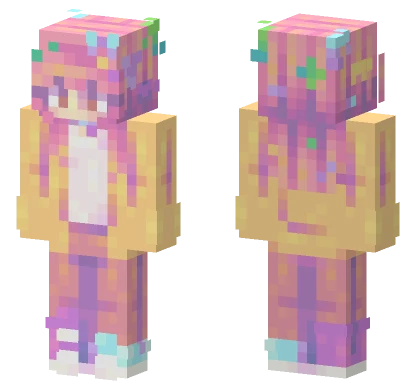 Pastel Rainbow Girl Minecraft skin