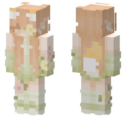 Peach Floral Dress Minecraft skin