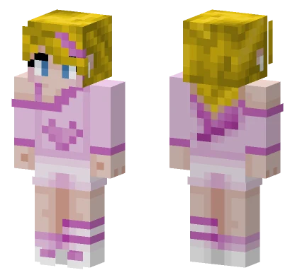 Peach Pink Dress Minecraft skin