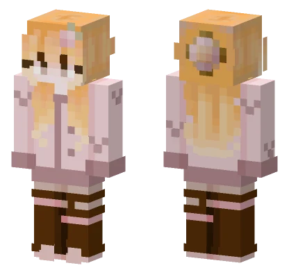Peachy Flower Girl Minecraft skin