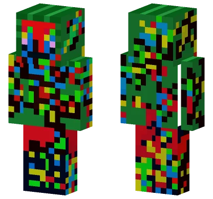 Pibby Glitched Watermelon Girl Minecraft skin