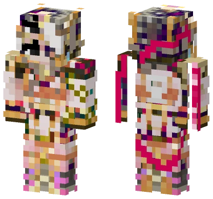 Pink and Black Jester Outfit Minecraft skin