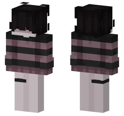 Pink and Black Stripes Minecraft skin