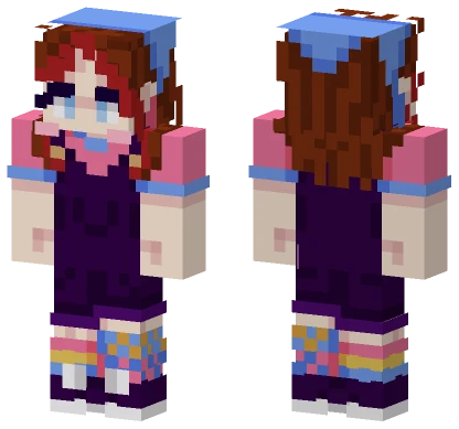 Pink and Blue Outfit Minecraft skin