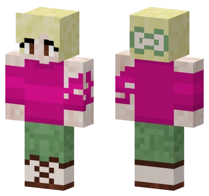 Pink And Green Girl Minecraft skin