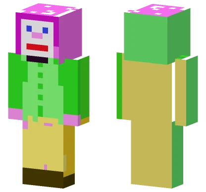 Pink and Green Joker Minecraft skin