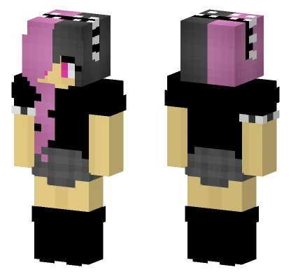 Pink and Grey Punk Girl Minecraft skin
