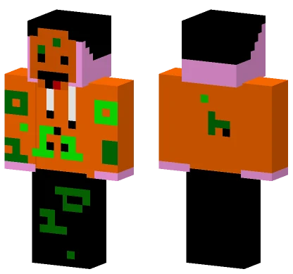 Pink and Orange Jester Minecraft skin