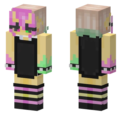 Pink And Yellow Girl Minecraft skin