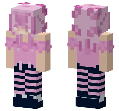 Pink Anime Girl Minecraft skin