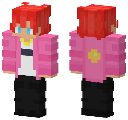 Pink Anime Girl Minecraft skin