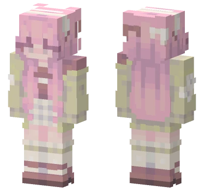 Pink Anime Girl Minecraft skin