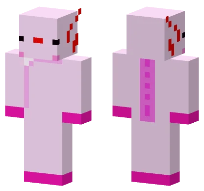 Pink Axolotl Minecraft skin