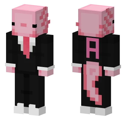 Pink Axolotl Outfit Minecraft skin