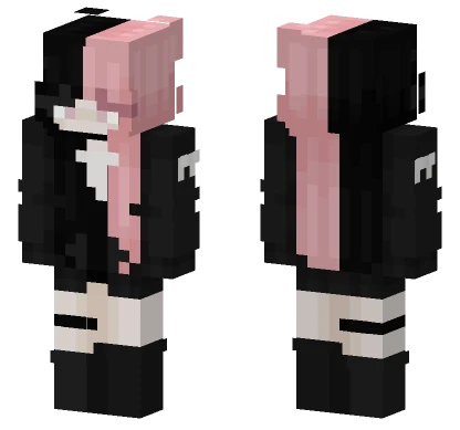 Pink Black Hair Girl Minecraft skin