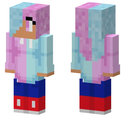 Pink Blue Cotton Candy Minecraft skin