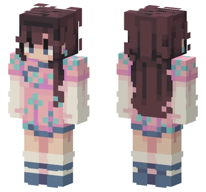 Pink Blue Outfit Minecraft skin