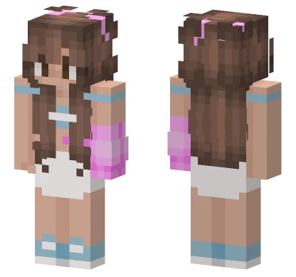 Pink Bow Girl Minecraft skin