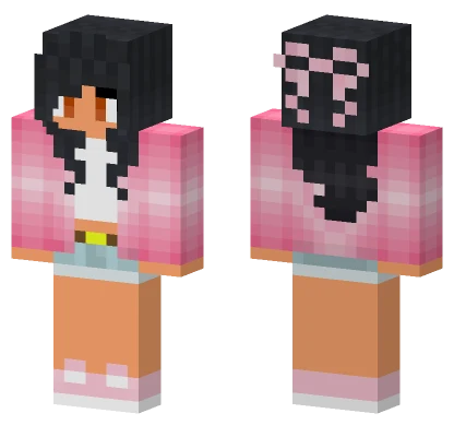 Pink Bow Girl Minecraft skin