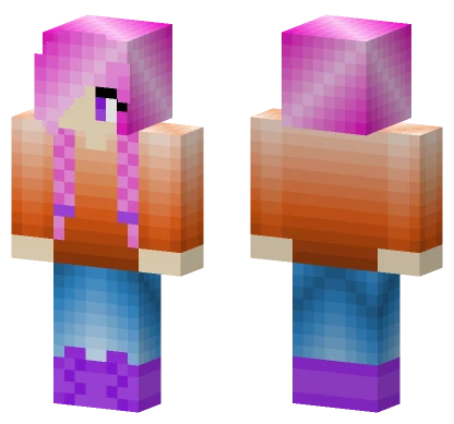 Pink Braids Edit Minecraft skin