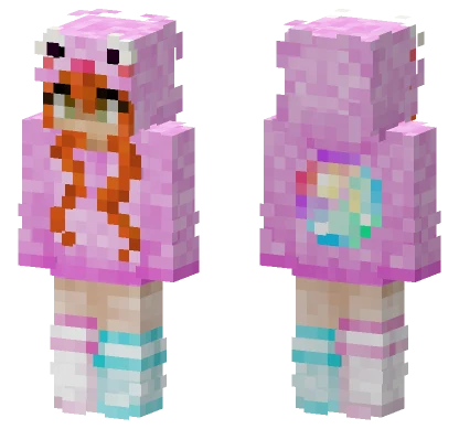 Pink Bubble Frog Minecraft skin