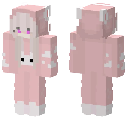 Pink Bunny Girl Minecraft skin