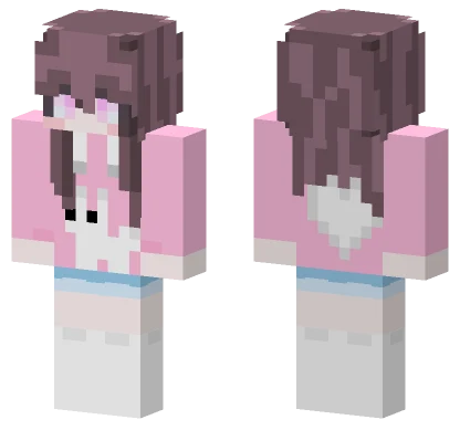 Pink Bunny Girl Minecraft skin