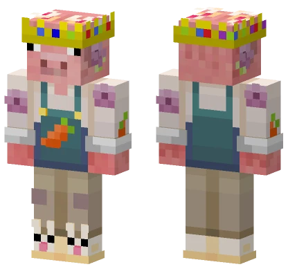 Pink Bunny Overalls Minecraft skin