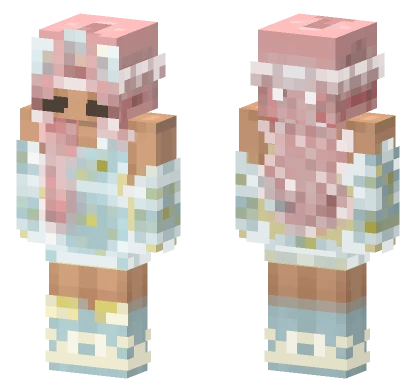 Pink Cat Girl Minecraft skin