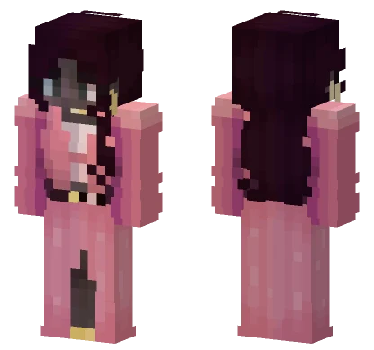 Pink Cat Girl Minecraft skin