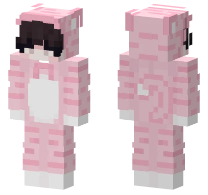 Pink Cat Girl Minecraft skin
