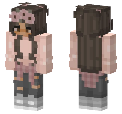 Pink Cat Girl Minecraft skin