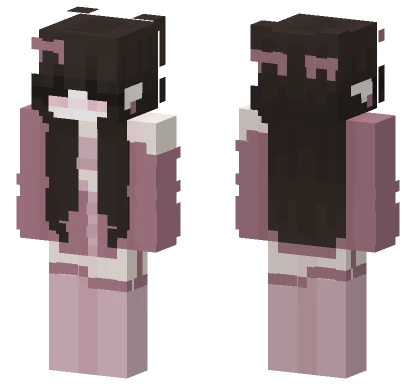 Pink Cat Girl Minecraft skin